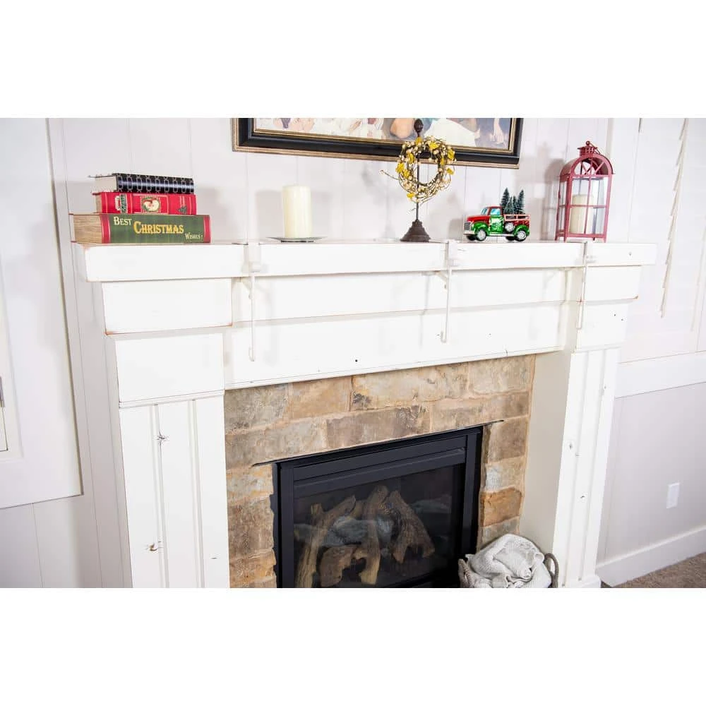 White Mantle Garland And Stocking Holder (3-Pack) 2 White Mantle Garland And Stocking Holder (3-Pack) - Image 2