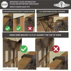 Black Metal 5 In. Artificial - 19 In. Artificial Adjustable Wreath Hanger (Elegant Design) -Northlight Shop village lighting company wreath hangers v 20537 blk 44 1000