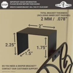 Black Metal 5 In. Artificial - 19 In. Artificial Adjustable Wreath Hanger (Elegant Design) -Northlight Shop village lighting company wreath hangers v 20537 blk fa 1000