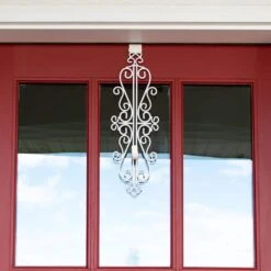 White Metal 5 In. Artificial - 19 In. Artificial Adjustable Wreath Hanger (Colonial Design) -Northlight Shop village lighting company wreath hangers v 20569 wht c3 1000