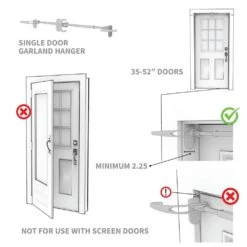 White Single Door Garland Hanger (for 34 In. Artificial - 52 In. Artificial Wide Doors) 12 White Single Door Garland Hanger (for 34 In. Artificial - 52 In. Artificial Wide Doors) -Northlight Shop village lighting company wreath hangers v 20720 wht a0 1000