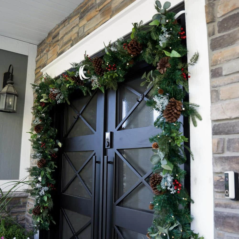 White Double Door Garland Hanger (for 52 In. Artificial - 82 In. Artificial Wide Doors) 2 White Double Door Garland Hanger (for 52 In. Artificial - 82 In. Artificial Wide Doors) - Image 2