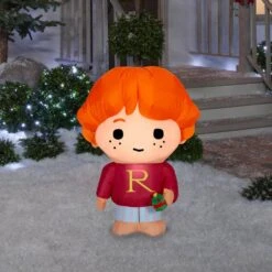 3 Ft. Tall X 1.6 Ft W Christmas Inflatable Airblown-Ron Weasley With Ornament And Present -Northlight Shop wb christmas inflatables g 880056 31 1000