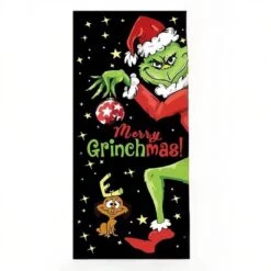 Green Christmas Decorations Door Cover Merry Christmas Door Cover