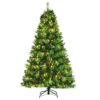 7 Ft. Pre-Lit LED Classical Artificial Christmas Tree With 500 LED Lights And Pine Cones And Red Berries -Northlight Shop wellfor pre lit christmas trees cm hfy 23529us 64 1000