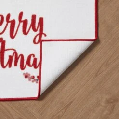 Merry Christmas White/Red 2 Ft. X 3 Ft. Poinsettias Polyester Rectangle Indoor Scatter Rug 7 Merry Christmas White/Red 2 Ft. X 3 Ft. Poinsettias Polyester Rectangle Indoor Scatter Rug -Northlight Shop white red vcny home christmas doormats myx srg 2030 in whred 66 1000