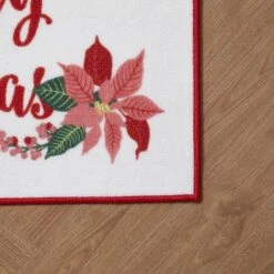 Merry Christmas White/Red 2 Ft. X 3 Ft. Poinsettias Polyester Rectangle Indoor Scatter Rug 6 Merry Christmas White/Red 2 Ft. X 3 Ft. Poinsettias Polyester Rectangle Indoor Scatter Rug -Northlight Shop white red vcny home christmas doormats myx srg 2030 in whred e1 1000