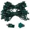100 Ft. C7/E12 Green Wire Socket Stringer With 12 In. Spacing -Northlight Shop wintergreen lighting christmas light accessories 15065 64 1000