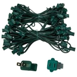 100 Ft. C7/E12 Green Wire Socket Stringer With 12 In. Spacing