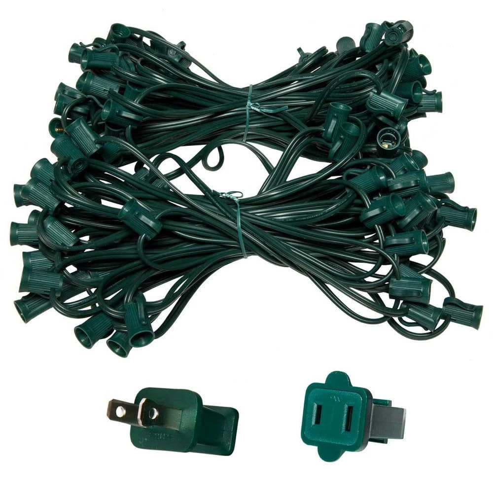 100 Ft. C7/E12 Green Wire Socket Stringer With 12 In. Spacing 1 100 Ft. C7/E12 Green Wire Socket Stringer With 12 In. Spacing
