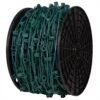 1,000 Ft. C9/E17 Christmas Light Socket Stringer Spool With 12 In. Spacing, Green Wire -Northlight Shop wintergreen lighting christmas light accessories 15083 64 1000