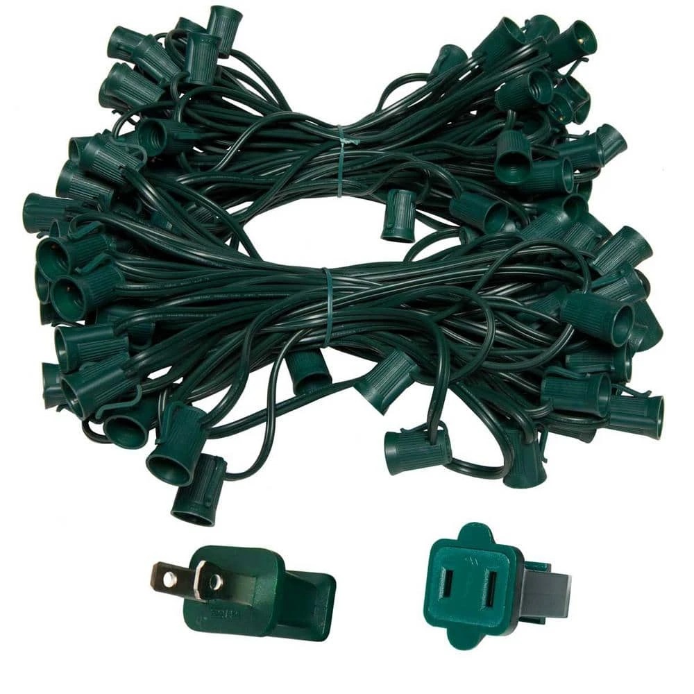 100 Ft. C9/E17 Green Wire Socket Stringer With 12 In. Spacing 1 100 Ft. C9/E17 Green Wire Socket Stringer With 12 In. Spacing