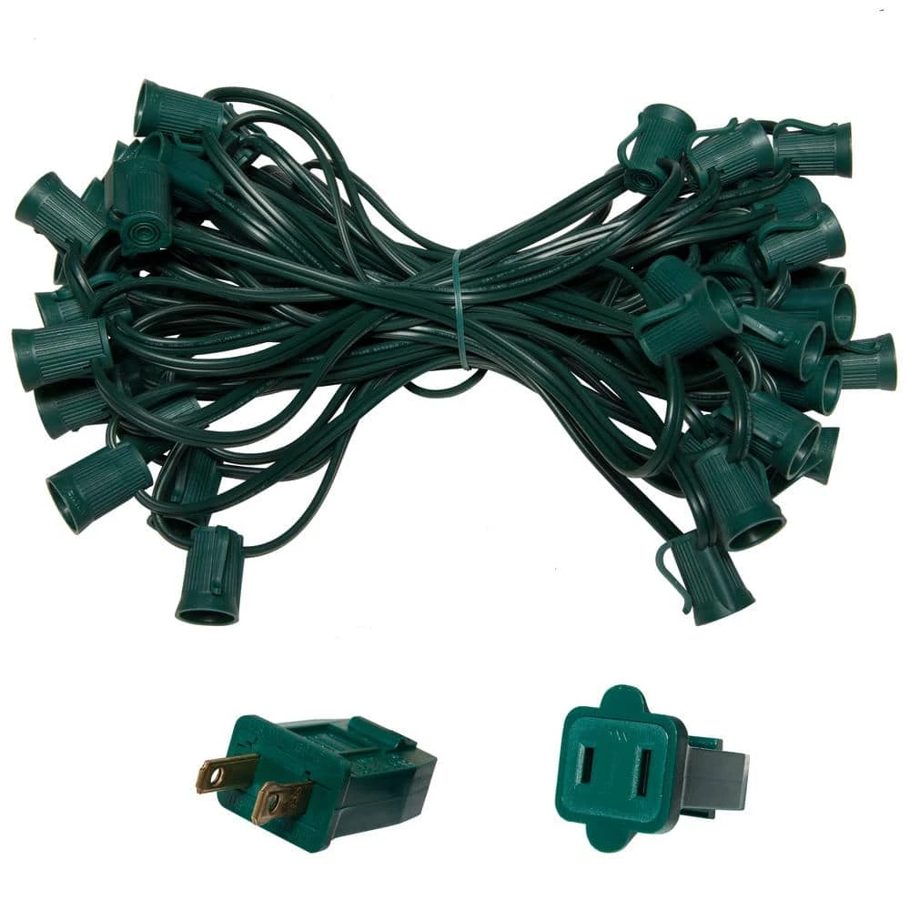 50 Ft. C9/E17 Green Wire Socket Stringer With 12 In. Spacing 1 50 Ft. C9/E17 Green Wire Socket Stringer With 12 In. Spacing