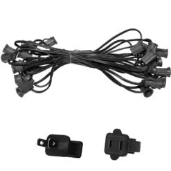 25 Ft. C7/E12 Black Wire Socket Stringer With 12 In. Spacing