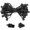 50 Ft. C9/E17 Black Wire Socket Stringer With 12 In. Spacing -Northlight Shop wintergreen lighting christmas light accessories 71452 64 1000