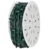 500 Ft. C9/E17 Christmas Light Socket Stringer Spool With 12 In. Spacing, Green Wire -Northlight Shop wintergreen lighting christmas light accessories 72929 64 1000