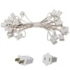 25 Ft. C9/E17 White Wire Socket Stringer With 12 In. Spacing