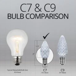 OptiCore C7 LED Cool White Faceted Shatter-Resistant Christmas Light Bulbs (25-Pack) -Northlight Shop wintergreen lighting christmas light bulbs 72608 fa 1000