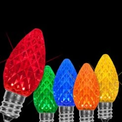 OptiCore C7 LED Multi-Color Faceted Shatter-Resistant Christmas Light Bulbs (25-Pack)