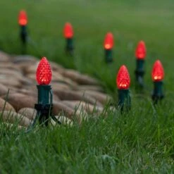 OptiCore C7 LED Red Faceted Shatter-Resistant Christmas Light Bulbs (25-Pack) -Northlight Shop wintergreen lighting christmas light bulbs 72616 1f 1000