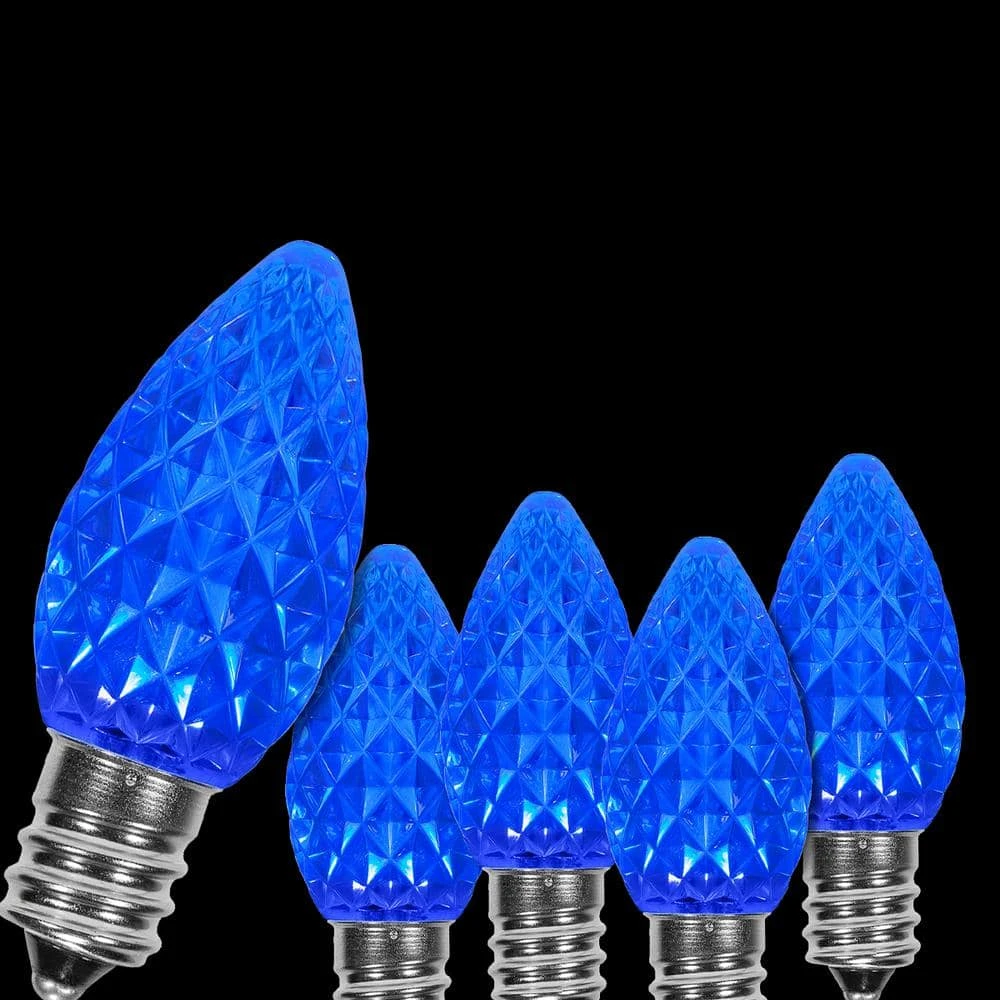 OptiCore C7 LED Blue Faceted Shatter-Resistant Christmas Light Bulbs (25-Pack) 1 OptiCore C7 LED Blue Faceted Shatter-Resistant Christmas Light Bulbs (25-Pack)