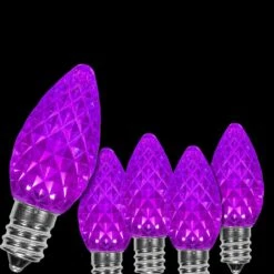 OptiCore C7 LED Purple Faceted Shatter-Resistant Replacement Light Bulbs (25-Pack)