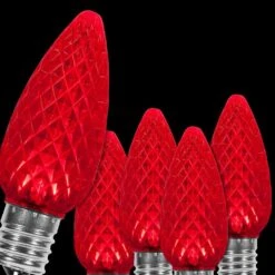 OptiCore C9 LED Red Faceted Shatter-Resistant Christmas Light Bulbs (25-Pack)
