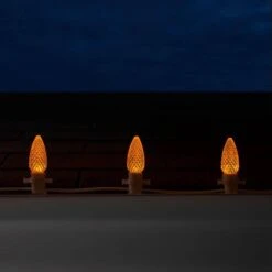 OptiCore C9 LED Orange Faceted Shatter-Resistant Replacement Light Bulbs (25-Pack) -Northlight Shop wintergreen lighting christmas light bulbs 72652 1f 1000