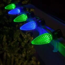 OptiCore C9 LED Green Faceted Shatter-Resistant Christmas Light Bulbs (25-Pack) -Northlight Shop wintergreen lighting christmas light bulbs 72655 fa 1000