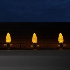 OptiCore C9 LED Gold Faceted Shatter-Resistant Christmas Light Bulbs (25-Pack) -Northlight Shop wintergreen lighting christmas light bulbs 72658 1f 1000