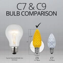 OptiCore C9 LED Gold Faceted Shatter-Resistant Christmas Light Bulbs (25-Pack) -Northlight Shop wintergreen lighting christmas light bulbs 72658 44 1000