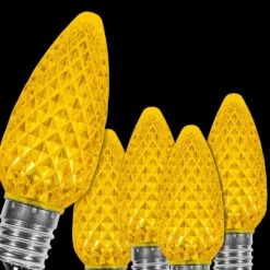 OptiCore C9 LED Gold Faceted Shatter-Resistant Christmas Light Bulbs (25-Pack)