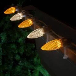 OptiCore C9 LED Gold Faceted Shatter-Resistant Christmas Light Bulbs (25-Pack) -Northlight Shop wintergreen lighting christmas light bulbs 72658 fa 1000