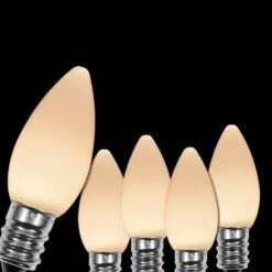 OptiCore C7 LED Warm White Smooth/Opaque Shatter-Resistant Christmas Light Bulbs (25-Pack)