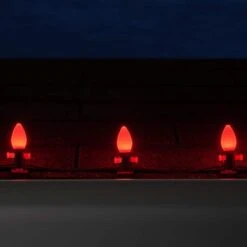 OptiCore C7 LED Red Smooth/Opaque Shatter-Resistant Christmas Light Bulbs (25-Pack) -Northlight Shop wintergreen lighting christmas light bulbs 74026 1f 1000