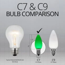 OptiCore C7 LED Green Smooth/Opaque Shatter-Resistant Christmas Light Bulbs (25-Pack) -Northlight Shop wintergreen lighting christmas light bulbs 74028 44 1000