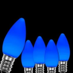 OptiCore C7 LED Blue Smooth/Opaque Shatter-Resistant Christmas Light Bulbs (25-Pack)