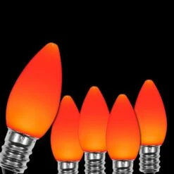 OptiCore C7 LED Orange Smooth/Opaque Shatter-Resistant Replacement Light Bulbs (25-Pack)