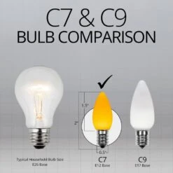 OptiCore C7 LED Gold Smooth/Opaque Shatter-Resistant Christmas Light Bulbs (25-Pack) -Northlight Shop wintergreen lighting christmas light bulbs 74034 44 1000