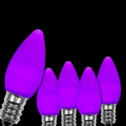 OptiCore C7 LED Purple Smooth/Opaque Shatter-Resistant Replacement Light Bulbs (25-Pack)