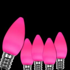 OptiCore C7 LED Pink Smooth/Opaque Shatter-Resistant Christmas Light Bulbs (25-Pack)