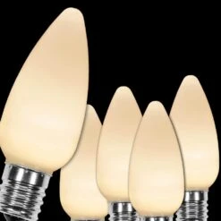 OptiCore C9 LED Warm White Smooth/Opaque Shatter-Resistant Christmas Light Bulbs (25-Pack)
