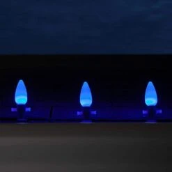 OptiCore C9 LED Blue Smooth/Opaque Shatter-Resistant Christmas Light Bulbs (25-Pack) -Northlight Shop wintergreen lighting christmas light bulbs 74052 1f 1000
