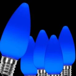 OptiCore C9 LED Blue Smooth/Opaque Shatter-Resistant Christmas Light Bulbs (25-Pack)