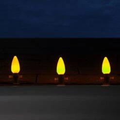 OptiCore C9 LED Gold Smooth/Opaque Shatter-Resistant Christmas Light Bulbs (25-Pack) -Northlight Shop wintergreen lighting christmas light bulbs 74056 1f 1000