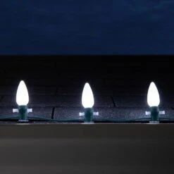 OptiCore C9 LED Cool White Smooth/Opaque Shatter-Resistant Christmas Light Bulbs (25-Pack) -Northlight Shop wintergreen lighting christmas light bulbs 74085 76 1000