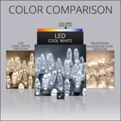 48 In. X 72 In. 100-Light M5 LED Cool White Net Light Set -Northlight Shop wintergreen lighting christmas net lights 72492 44 1000