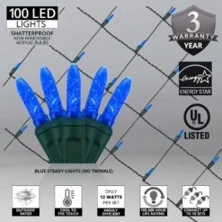 48 In. X 72 In. 100-Light M5 LED Blue Net Light Set -Northlight Shop wintergreen lighting christmas net lights 72498 4f 1000