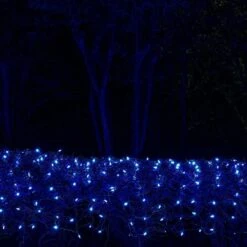 48 In. X 72 In. 100-Light M5 LED Blue Net Light Set -Northlight Shop wintergreen lighting christmas net lights 72498 fa 1000