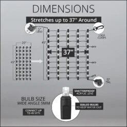 StretchNet Pro 20 In. X 45 In. 50-Count LED Wide Angle Warm White Column Wrap Christmas Lights With White Wire 12 StretchNet Pro 20 In. X 45 In. 50-Count LED Wide Angle Warm White Column Wrap Christmas Lights With White Wire -Northlight Shop wintergreen lighting christmas net lights 81120 1f 1000